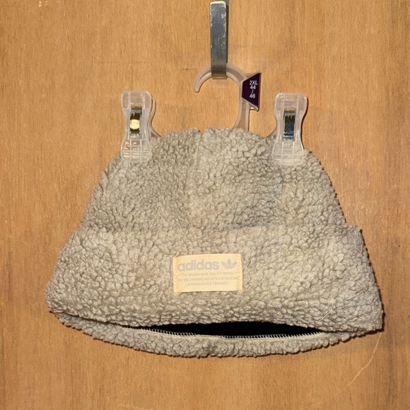 adidas Other - adidas Unisex Light Beige Sherpa Beanie Cap Soft Polyester Lining